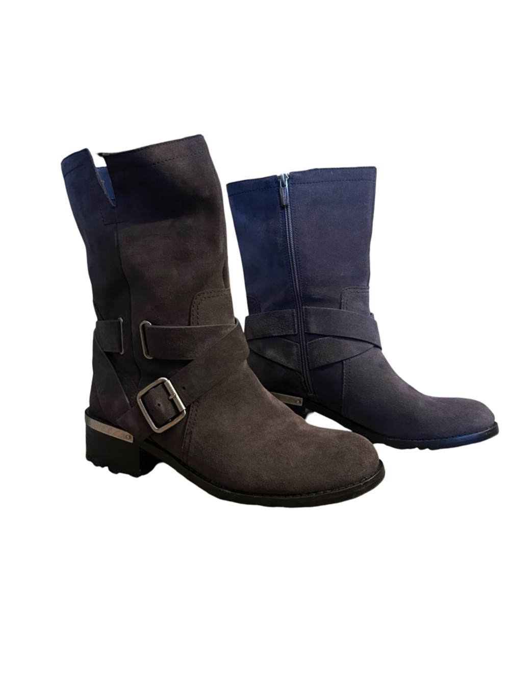 Vince Camuto suede moto ankle boots